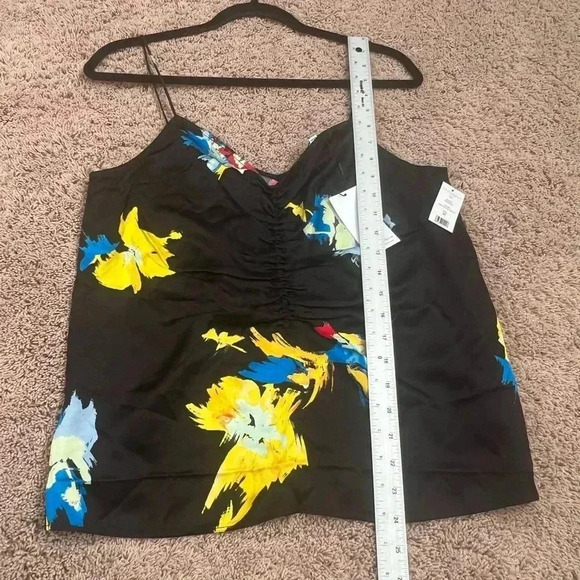 NWT new Anthropologie equipment Lexi ruched cami black medium sleeveless top - Picture 15 of 17